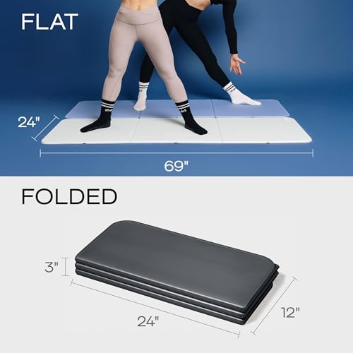 Stakt The Original Foldable Yoga Mat, Premium Foldable Exercise & Workout Mat with Non-Slip Surface, Lightweight Portable for Studio or Home Use, As Seen on Shark Tank - Iron - Image 4