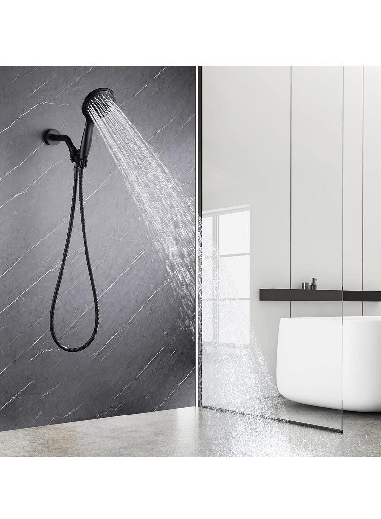 Shower Head with Li - Black Adjustable Hand Held Shower Head with Shower Hose, High Pressure The shower head is made of high-quality materials that ensure durability and easy maintenance - Image 3