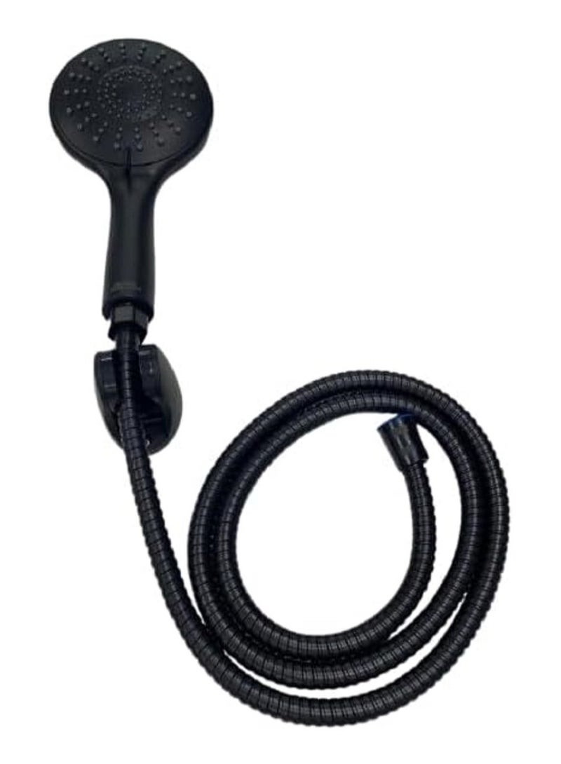 Shower Head with Li - Black Adjustable Hand Held Shower Head with Shower Hose, High Pressure The shower head is made of high-quality materials that ensure durability and easy maintenance - Image 2