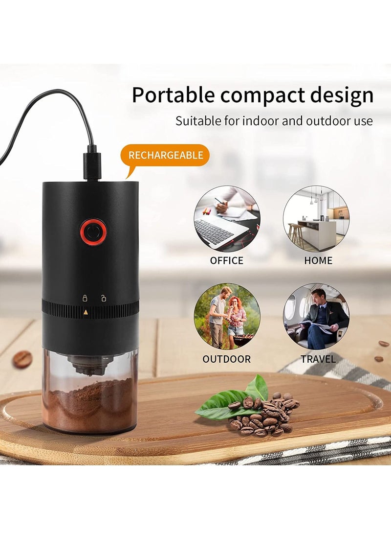 هومستر مطحنة قهوة كهربائية محمولة وقابلة لإعادة الشحن USB ، 4 أكواب صغيرة تلقائية لدغ مخروطي حبوب القهوة مع إعداد طحن متعدد لتقطير الإسبريسو فوق الضغط الفرنسي - Image 3