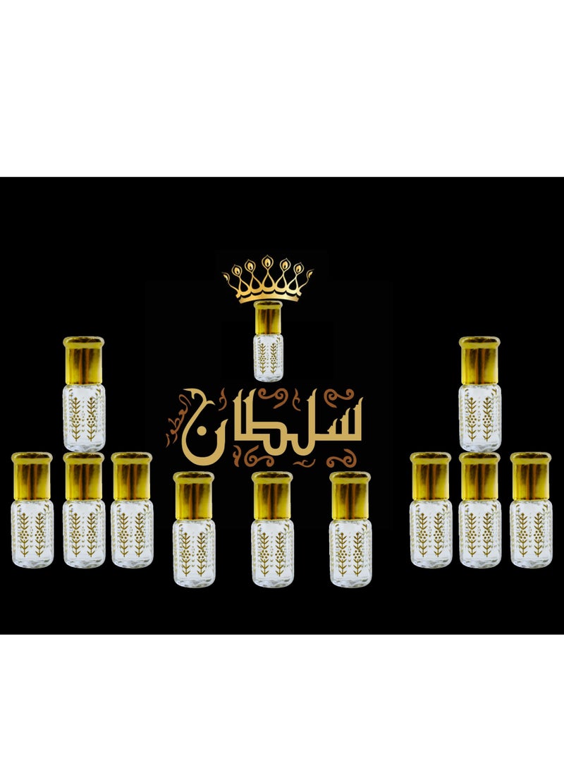 Sultan 12 Pieces Mixed Sultan Perfumes Is Stable and Lasts Long Economical Package 3 Ml 