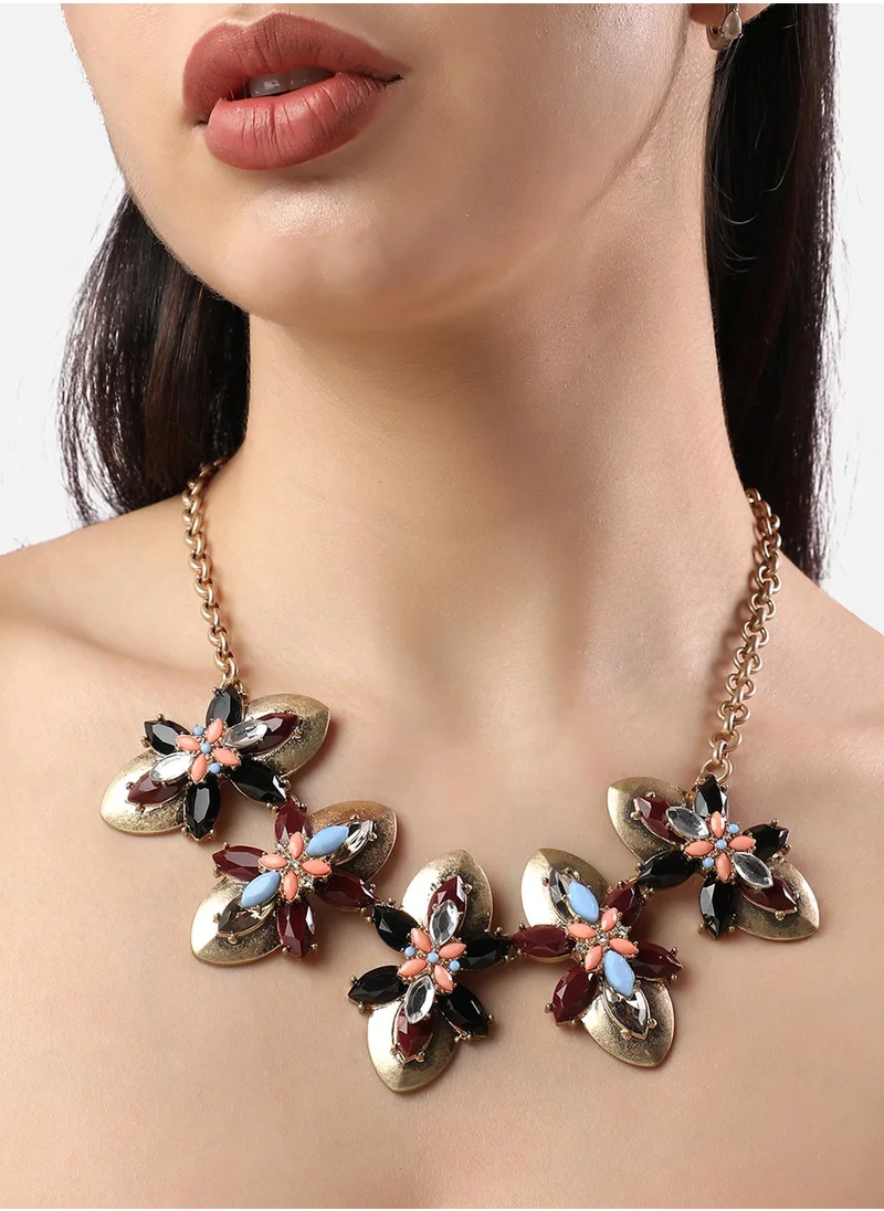 SOHI Designer Statement Stone Necklace