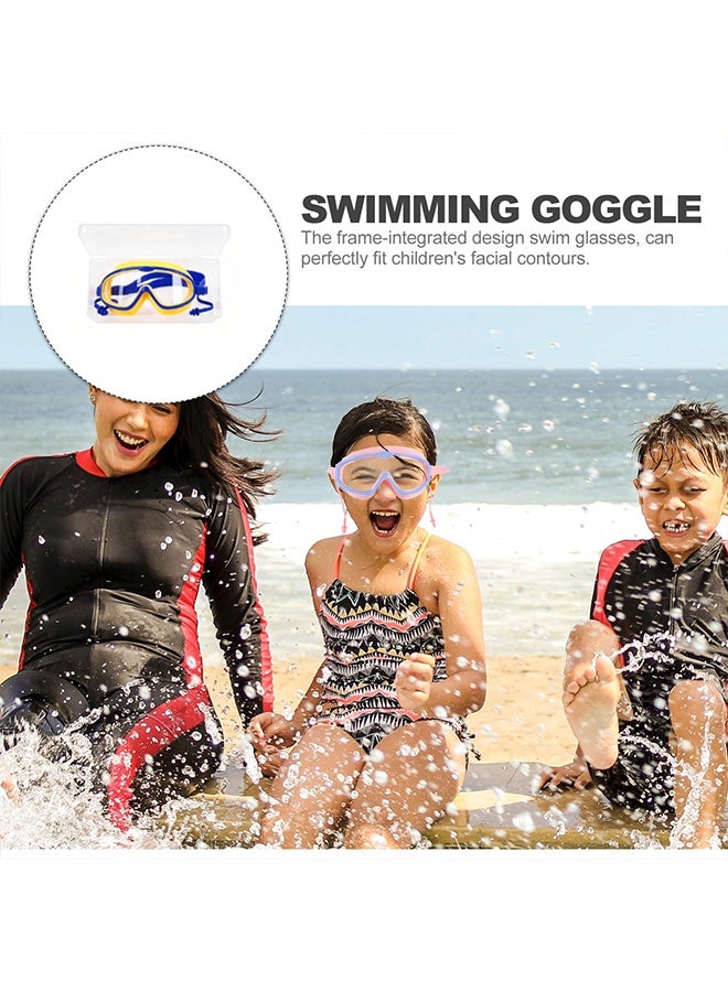 BOFAN 3 in-1 Children's Swimming Caps with Goggles and backpack, Suitable for both Girls and Boys, Silicone Waterproof Swimming and Swimming Caps（BLUE） - Image 2