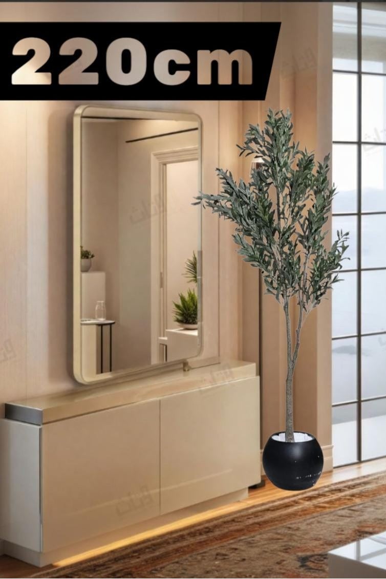 AL KHALDIYA Fruitful olive tree with a large black pot with an attractive design, make your home more elegant, 220 cm  - Image 1