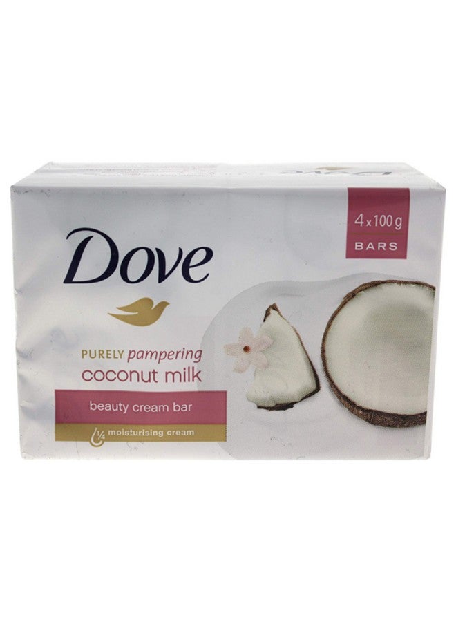كريم دوف بحليب جوز الهند للتدليل النقي من دوف للجنسين - 4 قطع صابون، 3.5 أونصة، 4 قطع