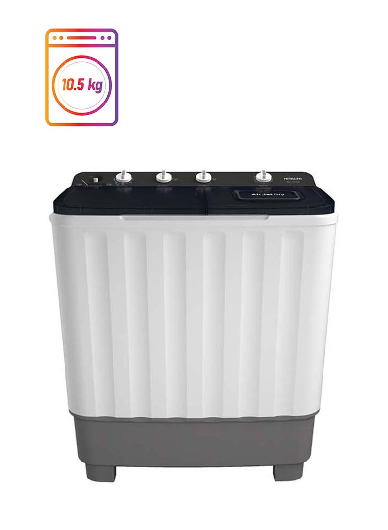 HITACHI Twin Tub Washing Machine - 10.5 kg LTTH0JWTMRG Gray - Image 1