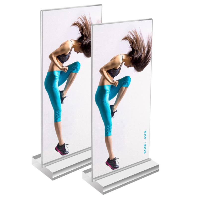 Bluesun 2 Pack 4x8 Picture Frame Clear Acrylic DisplaySign HolderTabletop Photo FrameModern Home Picture Frame Decorative Painting