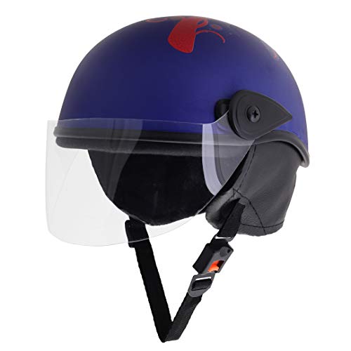 Sage Square Multi-Purpose Half Helmet for Men, Women (Large, Blue Matte Sticker Design 1) (Non-Motorized) - Image 1