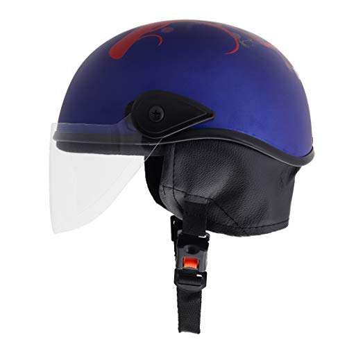 Sage Square Multi-Purpose Half Helmet for Men, Women (Large, Blue Matte Sticker Design 1) (Non-Motorized) - Image 2