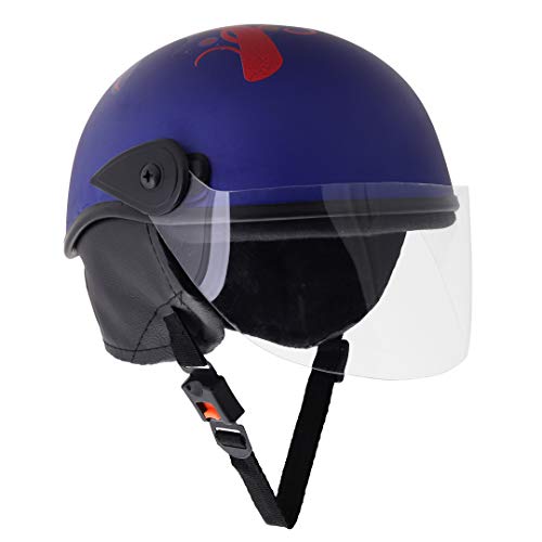 Sage Square Multi-Purpose Half Helmet for Men, Women (Large, Blue Matte Sticker Design 1) (Non-Motorized) - Image 3