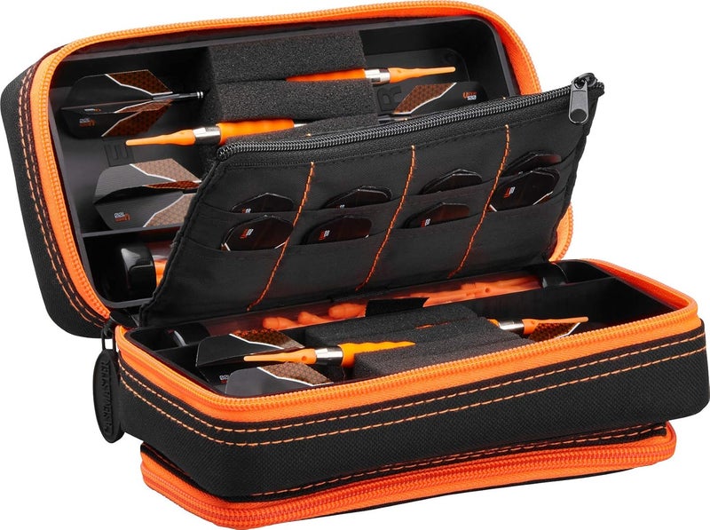 CASEMASTER Plazma Pro, 6 Dart Case for Soft and Steel Tip Darts, Features Large Front Mobile Device Pocket, Built-In Storage Tubes and Pockets for Flights, Tips, Shafts, and Personal Items - Image 1