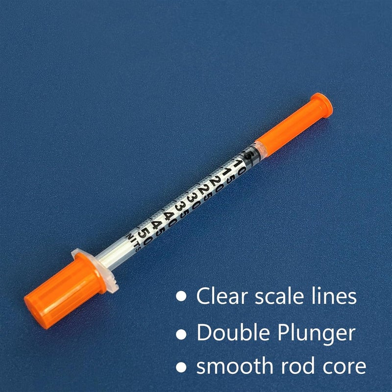 EassYring U-100 0.5cc/mL Syringes with 31G 5/16 inch (8mm) Needles Scientific Lab,Individual Package Pack of 100 - Image 4