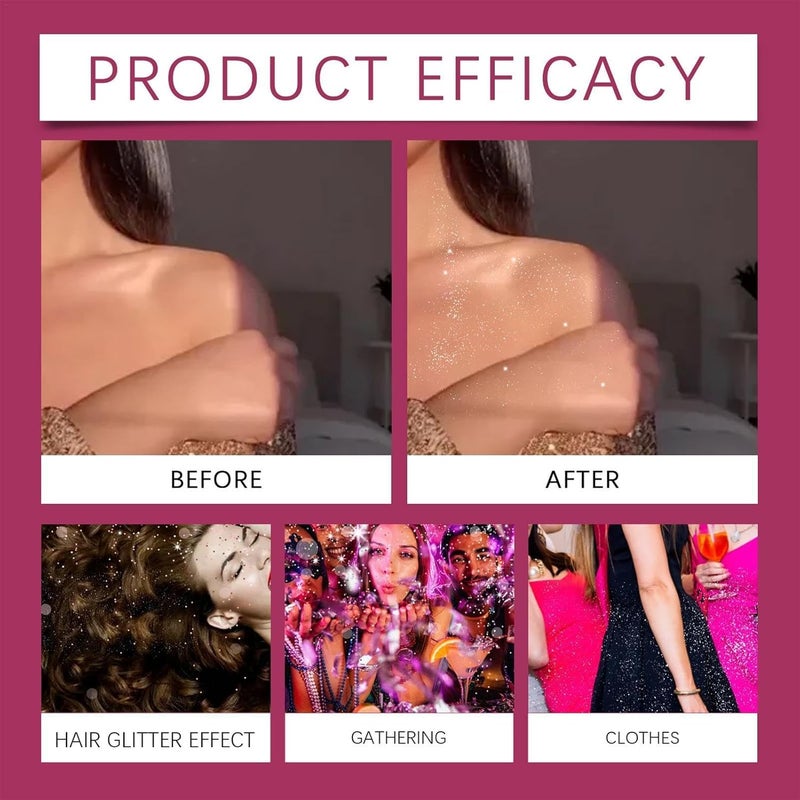 SOLARAE Shine Body Glitter Spray - Long-Lasting Shimmering Powder With High Gloss for Hair, Makeup, Party, Home, Working, Dating, Festival, Carnival - Image 2