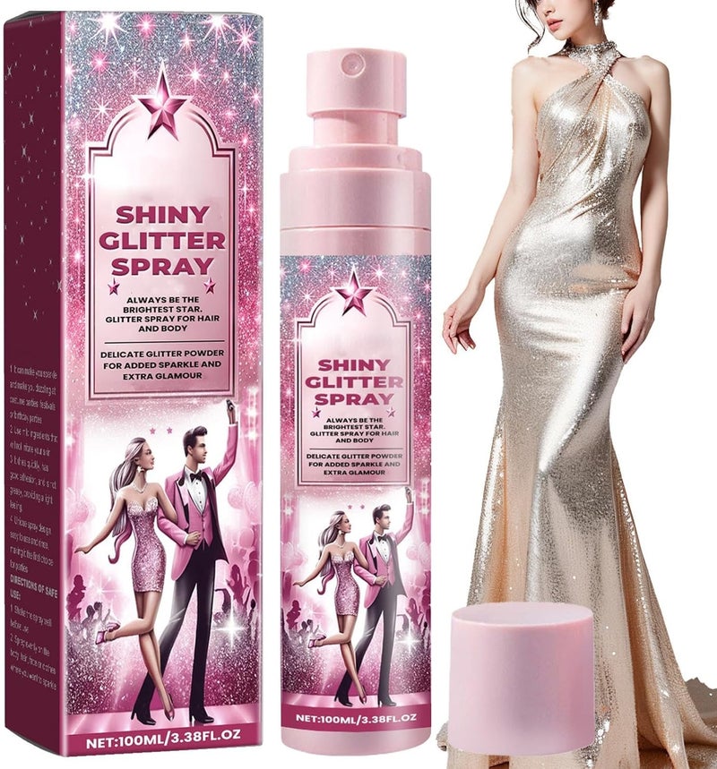 SOLARAE Shine Body Glitter Spray - Long-Lasting Shimmering Powder With High Gloss for Hair, Makeup, Party, Home, Working, Dating, Festival, Carnival - Image 1