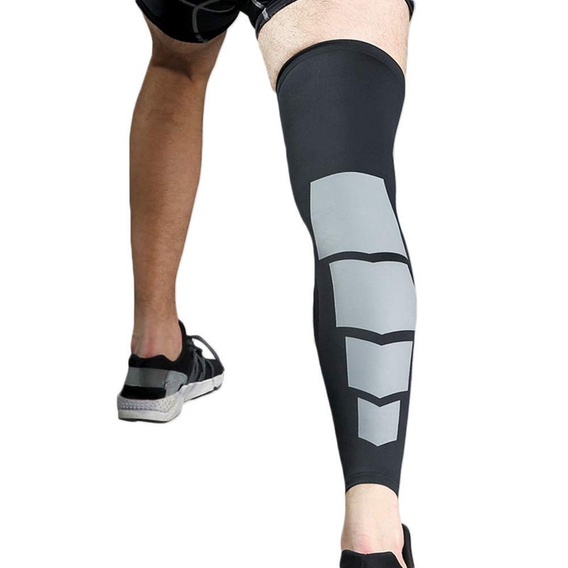 Compression Sleeve for Men & Women - Best Calf Socks for Running, Shin Splint, Calf Pain Relief, Leg Support Sleeve for Runners, Medical, Air Travel, Nursing, Cycling (Black, Medium)