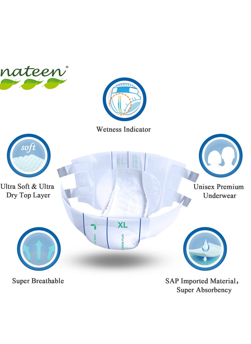 nateen Combi Maxi Incontinence Adult Diaper,Medium,Waist Size 95-125cm, 10 Count Adult Diapers,with Maximum Absorbent Layer, Leak Guard,Disposable Underwear for Men&Women-3900ml Absorbency.  - Image 4