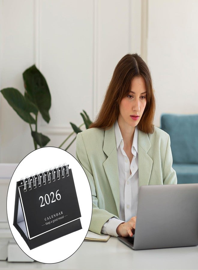 Bremorou تقويمان مكتبيان صغيران لعام 2026، تقويم مكتبي مصغر من يوليو 2025 إلى ديسمبر 2026، تقويم مكتبي صغير قابل للطي، ورق سميك 250 جرام/متر مربع، تجليد حلزوني مزدوج، مناسب للمنزل أو المكتب، أسود وأخضر، هدايا للمناسبات - Image 5
