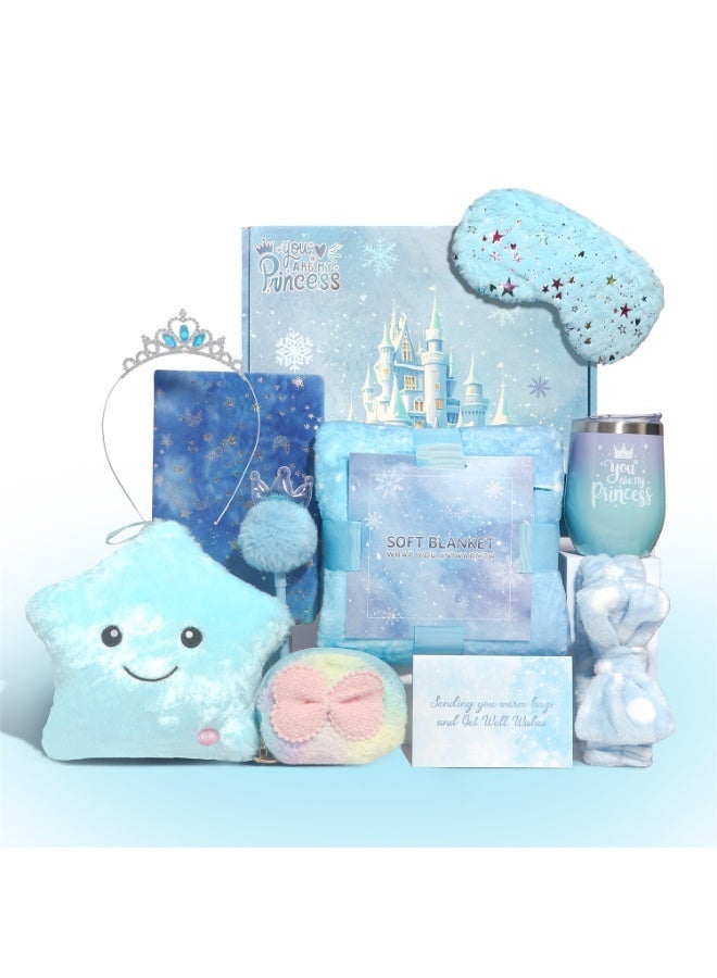 LBMT Ice Star Toys for Girls Age 6-10,Star Gift Box Set for Girls,Girl Gifts with Blue Blanket Eye Mask and Tumbler,New Year Birthday Children's Day Gifts for Girls﻿ (Blue) - Image 1
