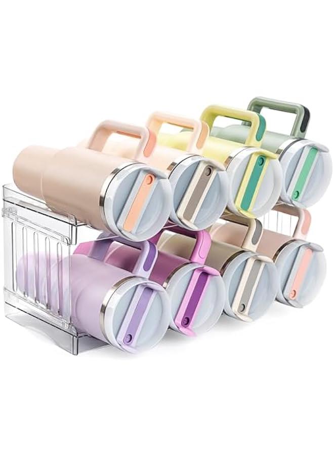 Large Tumbler Organizer for 8 Stanley Cup, Kitchen Organizers and Storage for Stanley Cup Accessories, Stackable Water Bottle Organizer Fits 20/30/40 oz Cup, Good for Fridge Kitchen Storage  - Image 1