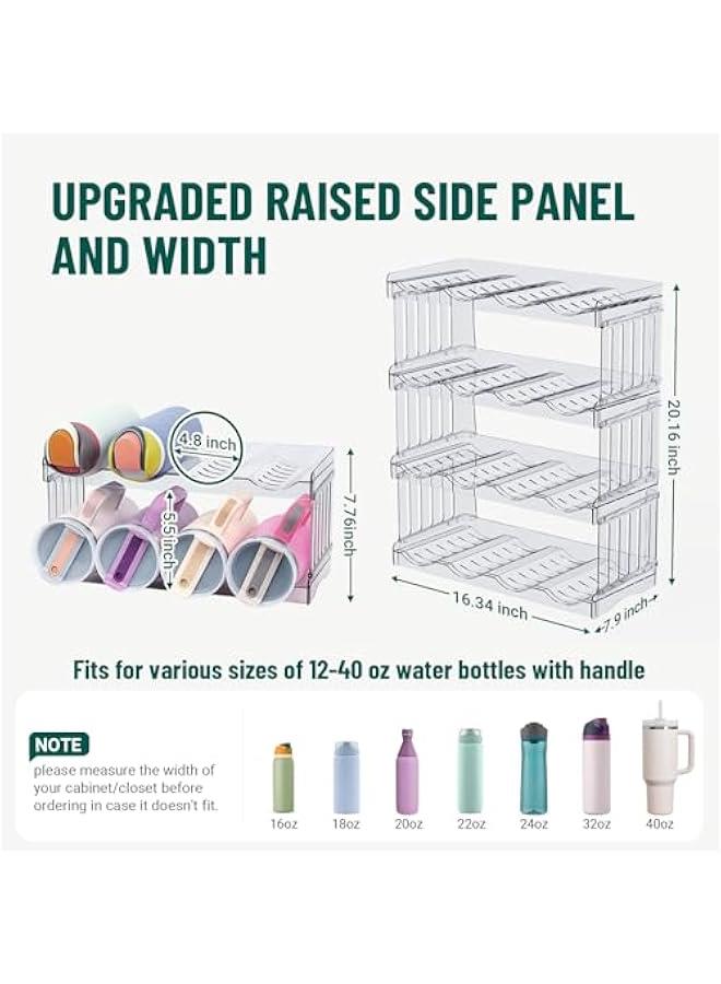 Large Tumbler Organizer for 8 Stanley Cup, Kitchen Organizers and Storage for Stanley Cup Accessories, Stackable Water Bottle Organizer Fits 20/30/40 oz Cup, Good for Fridge Kitchen Storage  - Image 2
