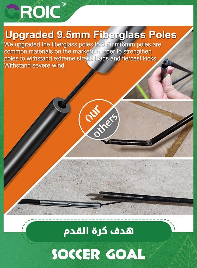 GROIC Kids Soccer Goals for Backyard Set,Pop Up Toddler Soccer Nets, Soccer Training Equipment with 10 Soccer Cones, Agility Ladder, Portable Soccer Sets,Kids Outdoor Game Toys - Image 3