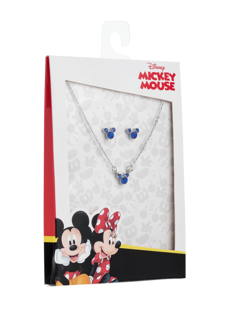 Disney Mickey Mouse September Birthstone in Brass Plated Necklace & Earring Set - Image 2