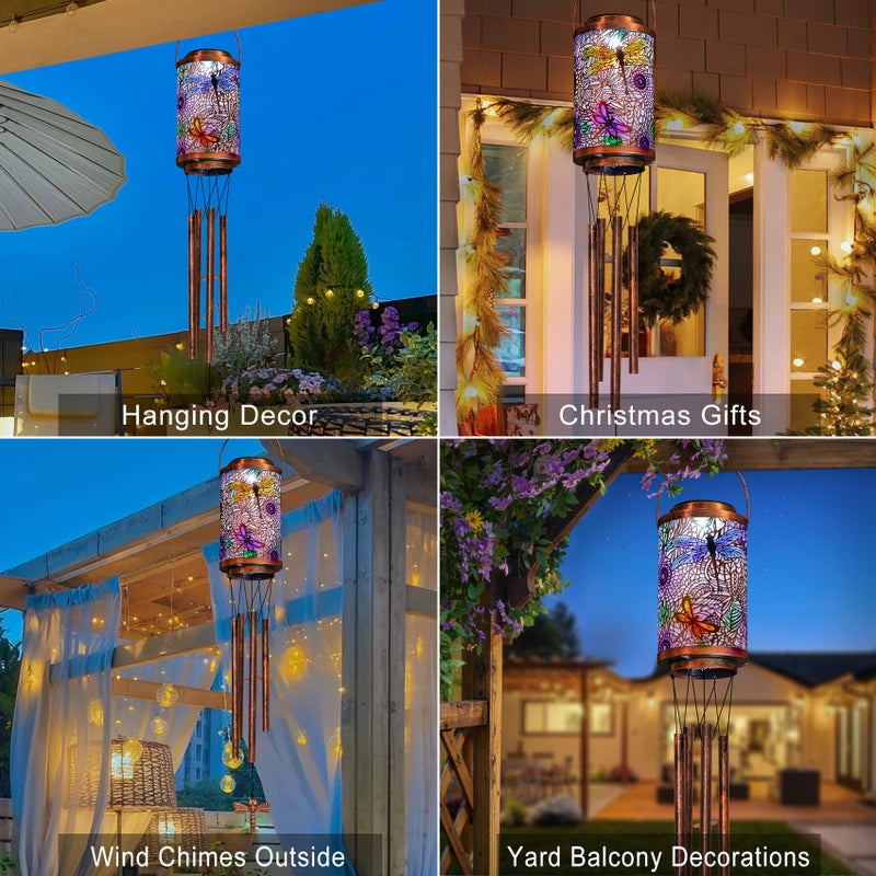 Go2garden Hummingbird Solar Wind Chimes for Outside, Garden Gifts for Women,Solar Lantern Outdoor Waterproof Lights for Balcony, Porch, Backyard, Birthday Gifts for Mom Grandma Wife (1Pack) - Image 2
