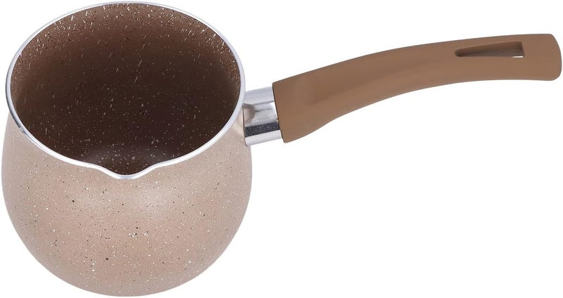 Milk Pot, Mini Pot Single Handle Coffee Warmer Boiling Pot Mini Milk Pan Aluminum Alloy Non Stick Anti Scalding Milk Pan CookingRed (Coffee) - Image 1