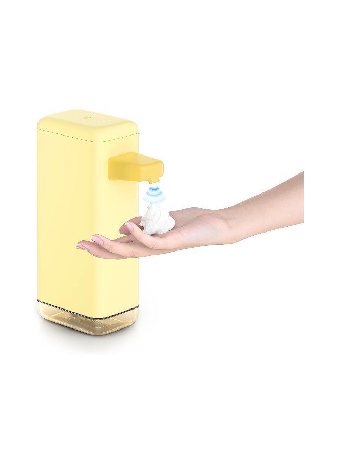 Automatic Touchless Soap Dispenser, 3 Adjustable Foam Levels, 14oz/400ml Rechargeable Hand Sanitizer Dispenser for Kitchen and Bathroom, Hands-Free Operation.
