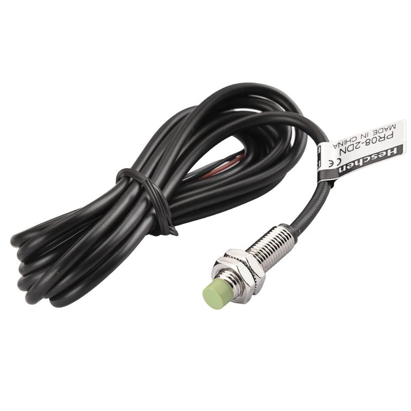 Heschen M8 Inductive Proximity Sensor Switch PR08-2DN Cylindrical Type Detector 2mm DC12-24V 3-Wire NPN NO(Normally Open) CE - Image 1