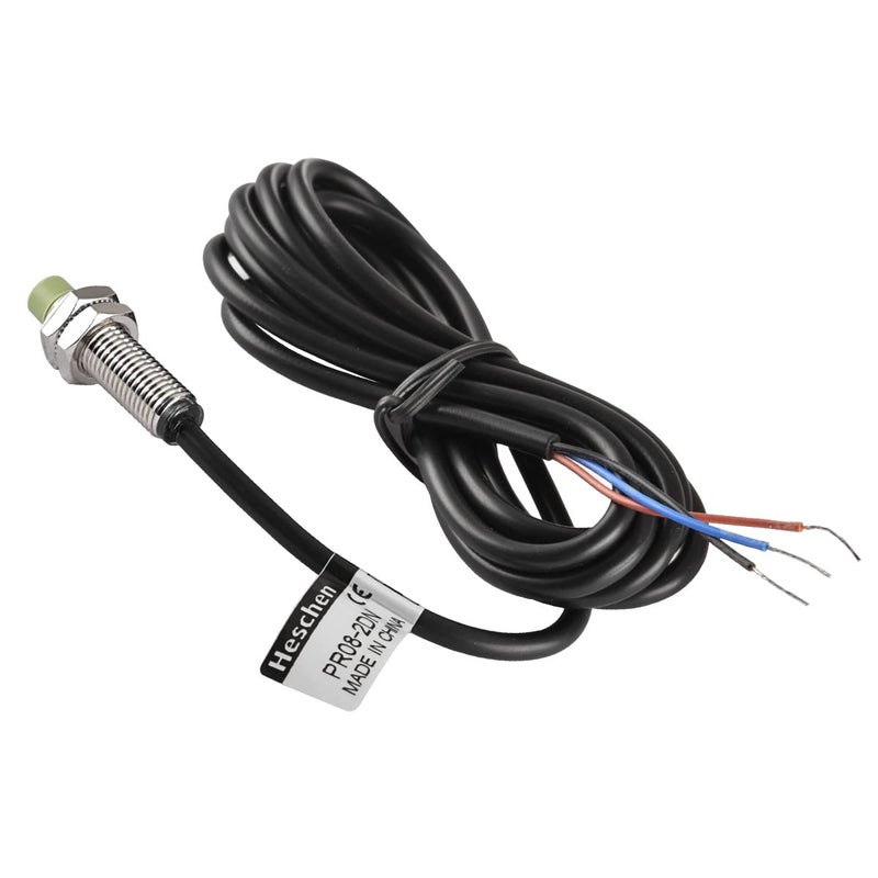 Heschen M8 Inductive Proximity Sensor Switch PR08-2DN Cylindrical Type Detector 2mm DC12-24V 3-Wire NPN NO(Normally Open) CE - Image 2