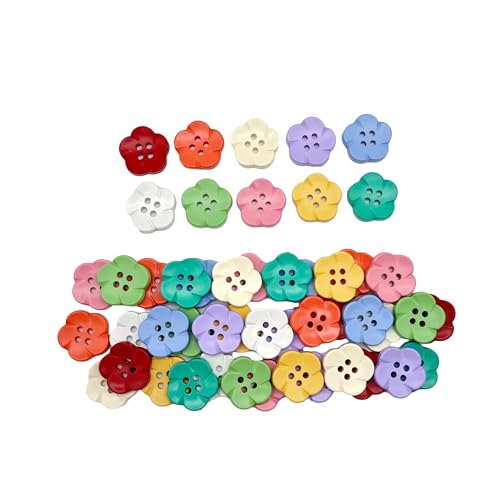 CANDEOLA 50-Pcs 11/16" Flower Resin Buttons | Bulk Assorted Colorful Flower Buttons for Sewing Crafts Shirts Clothes Decorations (17mm, 10 Colors, 5 Pcs/Color) - Image 5