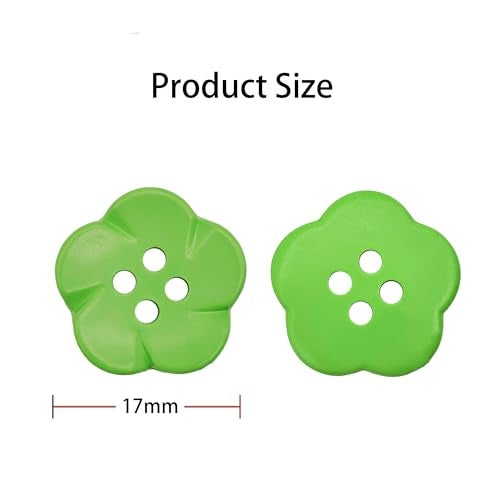 CANDEOLA 50-Pcs 11/16" Flower Resin Buttons | Bulk Assorted Colorful Flower Buttons for Sewing Crafts Shirts Clothes Decorations (17mm, 10 Colors, 5 Pcs/Color) - Image 3