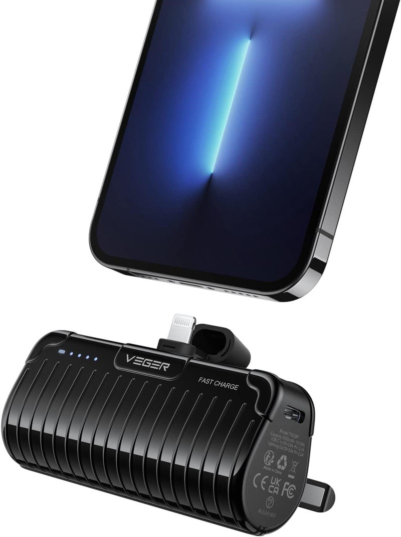 VEGER Mini Portable Charger 5000mAh for iPhone, Ultra-Compact 20W PD Fast Charging Power Bank, Small Slim Battery Pack Backup Charger Compatible with iPhone 14/14 Pro Max/13/13 Pro/12/XR/8/7/6 - Image 1