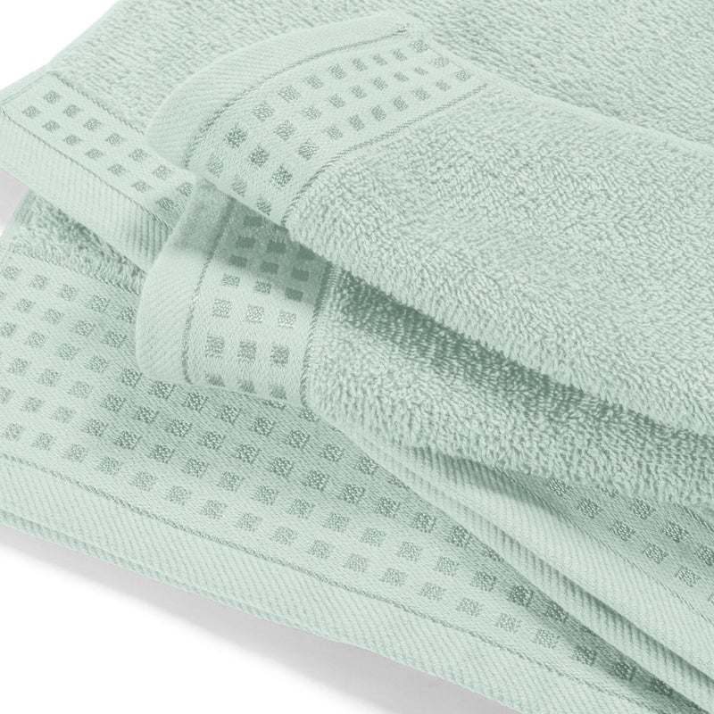 GLAMBURG Ultra Soft 3 Pack Cotton Towel Set  Contains a Bath Towel 28x55 inch  a Hand Towel 16x24 inch & a Wash Coth 12x12 inch  Ideal Everyday use  Compact & Lightweight - Sea Green - Image 2
