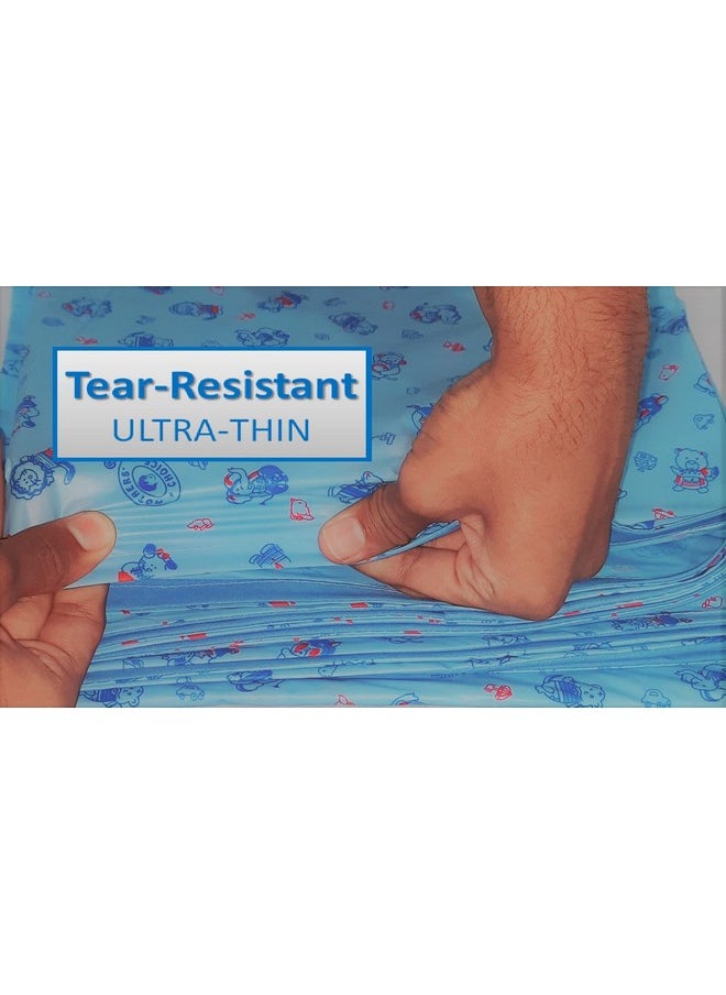 Mothers Choice - ® Single Waterproof Pvc Plastic Mattress Protector/Bed Protection Sheet For Baby And Adult, 78 X 52 Inches - Pk-1- Blue - Image 1