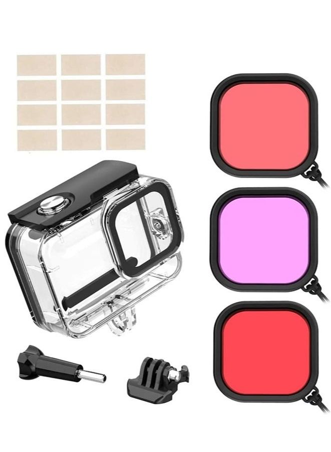 Waterproof Housing for GoPro Hero 9/10/11 45m Underwater Dive Case Shell with 3 Pack Filters  - Image 1