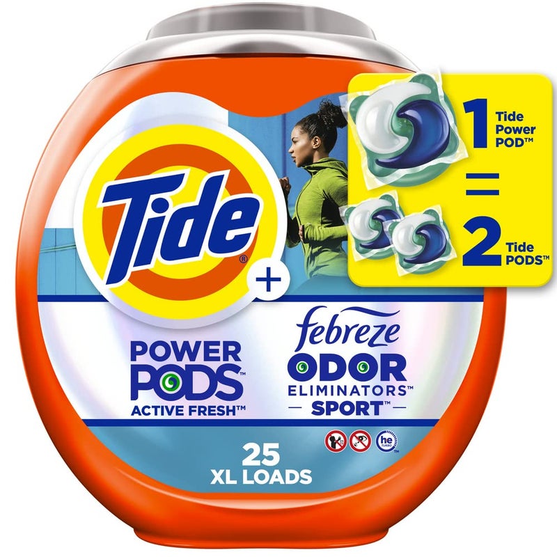 Tide Power Pods Laundry Detergent Pacs with Febreze Sport 25 Count Febreze Freshness with Sport Odor Defense