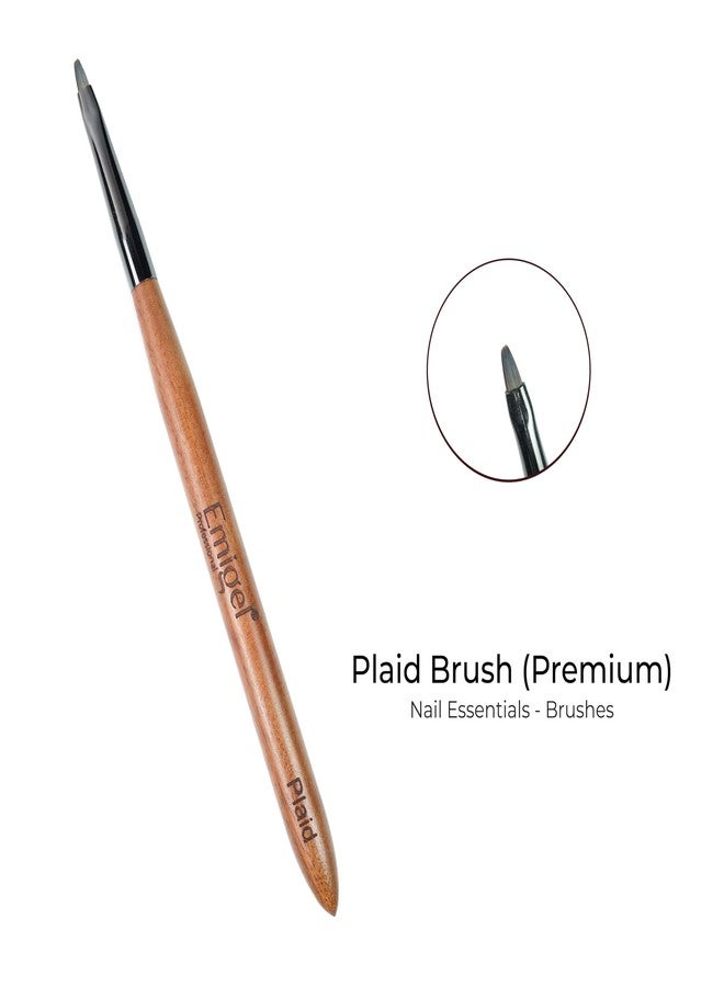 Emigel Professional Nail Art Plaid Brush, Wooden Handle, 15 cm - Image 2