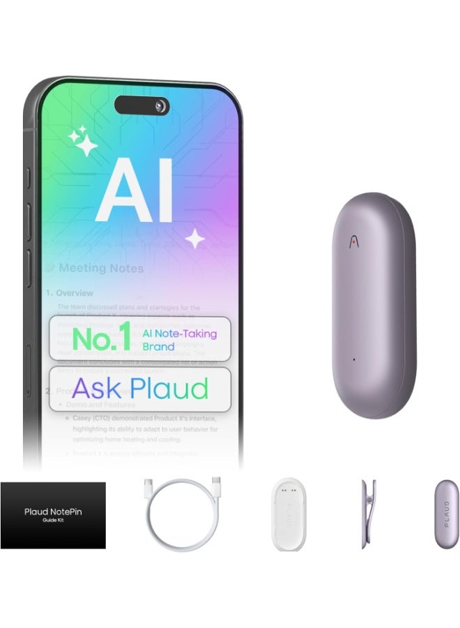 PLAUD NotePin Wearable AI Voice Recorder, App Control, Transcribe & Summarize Empowered by ChatGPT - Image 1