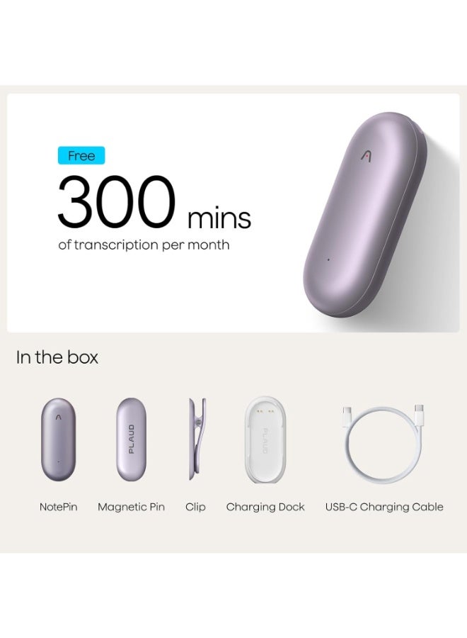 PLAUD NotePin Wearable AI Voice Recorder, App Control, Transcribe & Summarize Empowered by ChatGPT - Image 5