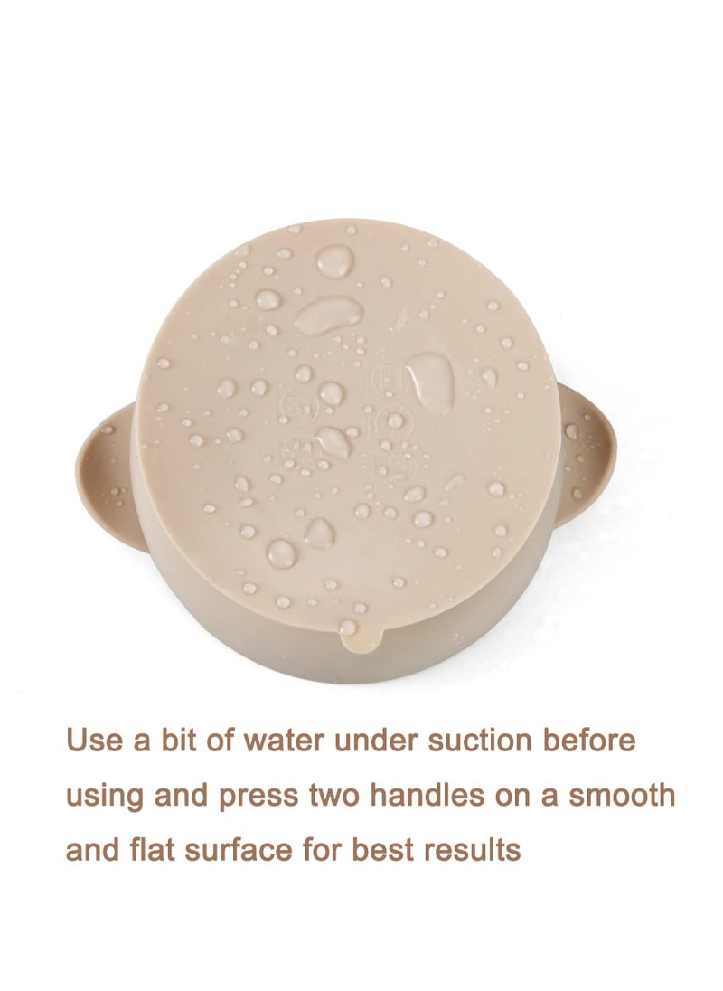 Generic - Silicone Baby Bowls with Suction, 3 Pack Baby Suction Bowls for Baby Toddlers Infants Kids, Baby Food Feeding Bow Set, Food Grade Soft Safe BPA-Free (Brown/Blue/Green) - Image 1