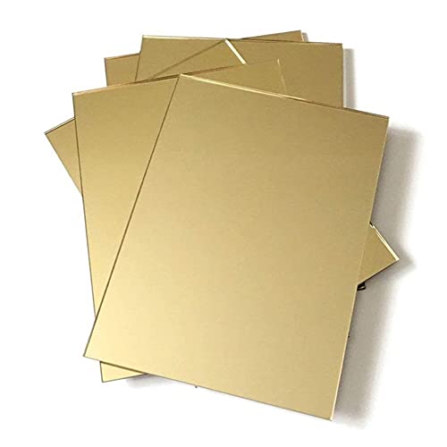 ACFENG 3MM Acrylic Mirror Sheet, 1/18'' Gold 12" x 12" Mirrored Acrylic Lucite Plexiglass Sheet (Actual Size 11.875" x 11.875") - Image 2