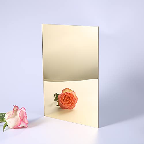 ACFENG 3MM Acrylic Mirror Sheet, 1/18'' Gold 12" x 12" Mirrored Acrylic Lucite Plexiglass Sheet (Actual Size 11.875" x 11.875") - Image 5