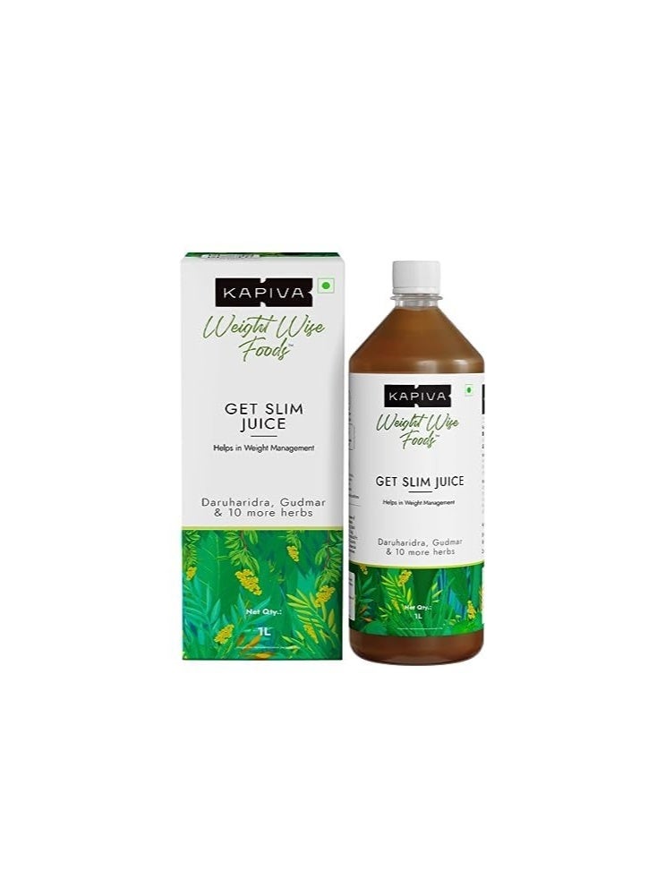 Kapiva Get Slim Juice | Healthy Weight Management Through 12 Ayurvedic Herbs | Aids Metabolism and Digestion (1L) & Kapiva Himalayan Apple Cider Vinegar with Mother Vinegar 500ml COMBO - Image 2