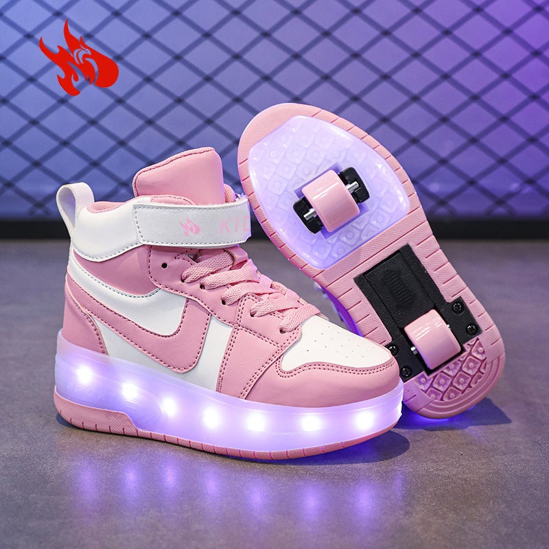 أحذية هيان للأولاد وزلاجات رولر للبنات للطلاب في الهواء الطلق أحذية رياضية مع LED وزلاجات بعجلتين - Image 2