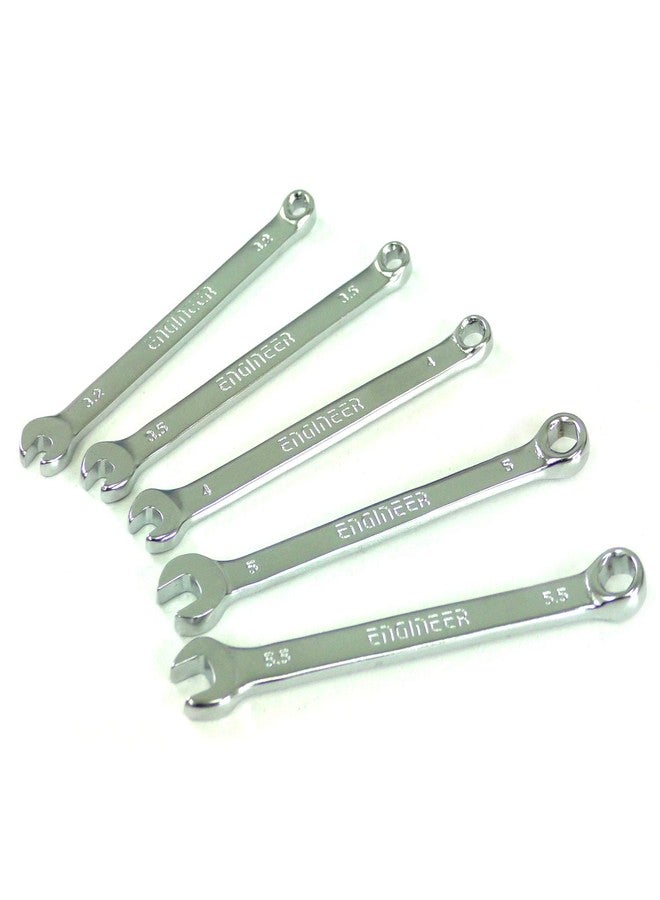 Engineer 5 Piece Metric Combination Spanner Set, Mini/Small Sizes, 3.2mm, 3.5mm, 4.0mm, 5.0mm & 5.5mm with Wallet ENGINEER TS-06 - Image 3
