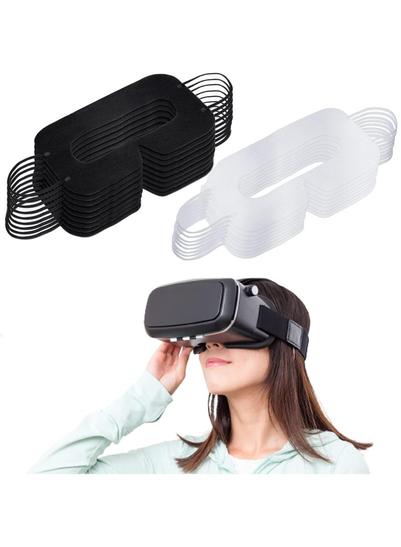 Sweet seven قناع وجه VR قابل للتخلص منه قناع VR غير منسوج صحي يمنع العرق والأوساخ 50 قطعة أغطية عيون VR قابلة للتنفس قناع VR غطاء عين Rift VR (25 أبيض + 25 أسود) - Image 1
