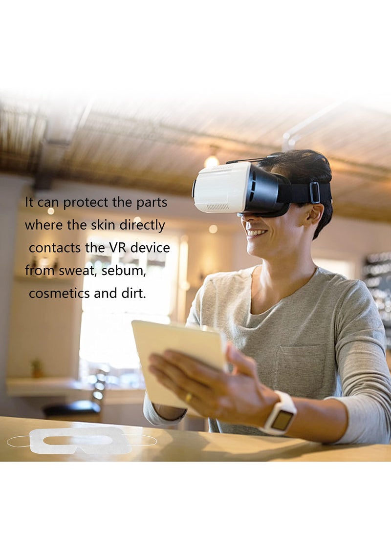 Sweet seven قناع وجه VR قابل للتخلص منه قناع VR غير منسوج صحي يمنع العرق والأوساخ 50 قطعة أغطية عيون VR قابلة للتنفس قناع VR غطاء عين Rift VR (25 أبيض + 25 أسود) - Image 5