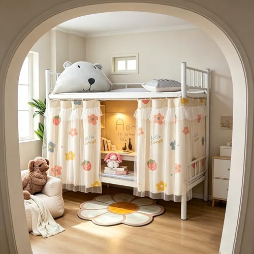 Qubanda Dorm Bottom Bunk Blackout Privacy Bed Curtains Bed Canopy Shading Dustproof Breathable Tent Nets Single Sleeper - Image 3